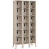 Global Industrial 6-Tier 18 Door Clear View Locker Digital Lock 36""Wx12""Dx78""H Tan Assembled