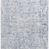 2' X 3' Blue Gray And Silver Abstract Distressed Area Rug With Fringe