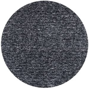 8' Black Heather Round Indoor Shag Rug