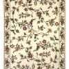 8' Ivory Octagon Floral Area Rug