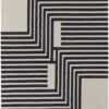 4' X 6' Gray Ivory And Black Wool Abstract Tufted Handmade Area Rug