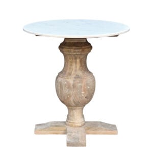 26" Brown Solid Wood Round End Table