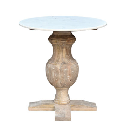 26" Brown Solid Wood Round End Table