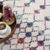 2' X 6' Cream Ikat Area Rug