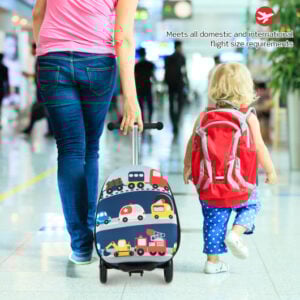 Hardshell Ride-on Suitcase Scooter with LED Flashing Wheels-Blue