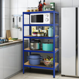 71 inch Heavy Duty Steel Adjustable 5 Level Storage Shelves-Blue