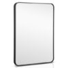 Metal Framed Bathroom Mirror with Rounded Corners-Black