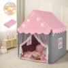 Kids Playhouse Tent with Star Lights and Mat-Pink