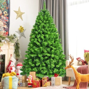Snow Flocked Artificial Christmas Tree with Metal Stand-6.5'