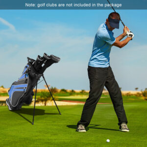 Golf Stand Cart Bag with 6-Way Divider Carry Pockets-Blue