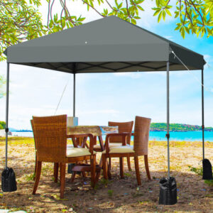 8’x8' Outdoor Pop up Canopy Tent  w/Roller Bag-Gray