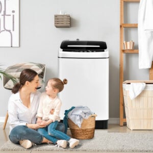 Full-Automatic Washing Machine 1.5 Cubic Feet 11 LBS Washer and Dryer-White