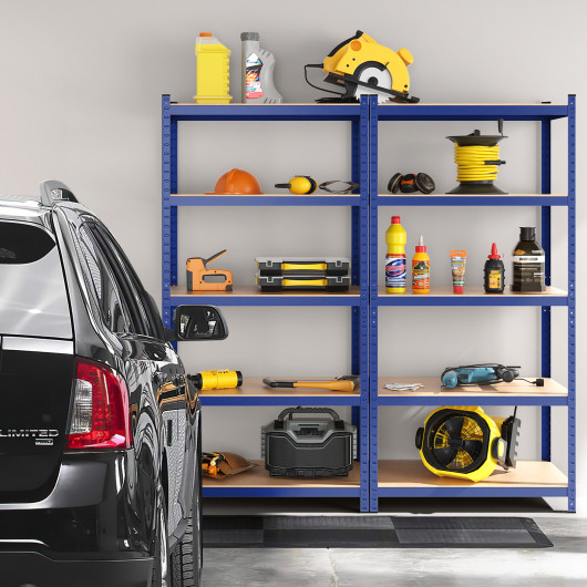 35.5" x 71" Adjustable 5-Layer 2000 lbs Capacity Tool Shelf-Blue