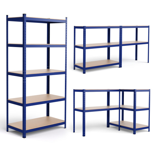 35.5" x 71" Adjustable 5-Layer 2000 lbs Capacity Tool Shelf-Blue