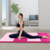4-Panel PU Leather Folding Exercise Mat with Carrying Handles-Hot Pink