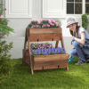 Vertical Raised Garden bed with 3 Wooden Planter Boxes-S