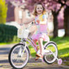 18 Inch Kids Adjustable Bike with Training Wheels-Purple