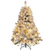 4.5 Feet Pre-Lit Premium Snow Flocked Christmas Tree with 150 Lights