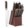 15 Pieces Stainless Steel Knife Block Set with Ergonomic Handle