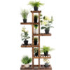 6 Tier Garden Wooden Shelf Storage Plant Rack Stand
