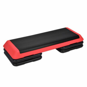 43 Inch Height Adjustable Fitness Aerobic Step with Risers-Red