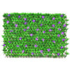 4 Pieces Expandable Faux Ivy Privacy Screen Fence Panel Pack with Flower-Purple
