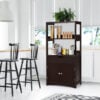 Bathroom Storage Cabinet with Drawer and Shelf Floor Cabinet-Espresso