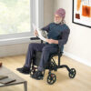 Folding Rollator Walker with Seat and Wheels Supports up to 300 lbs-Black