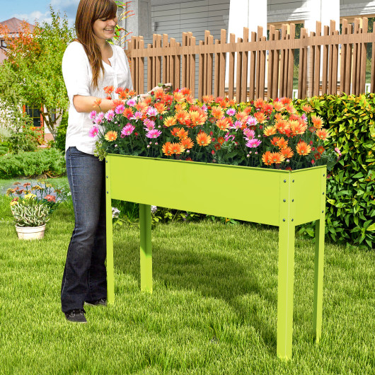 Metal Raised Garden Bed with Legs and Drainage Hole-40 x 11 x 31.5 inches