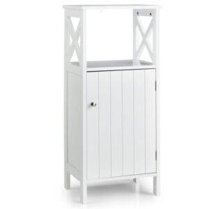 Bathroom Floor Cabinet with X-Frame and Adjustable Shelf