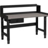 Global Industrial™ 72 x 36 Adj Height Workbench w/Drawer&Riser Black- Steel Square Edge Top