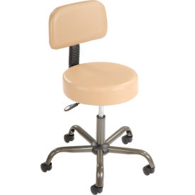 Interion® AntiMicrobial Medical Stool with Backrest - Vinyl - Beige
