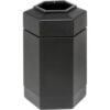 PolyTec™ Open Top Hex Waste Container Black 30-Gallon