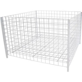 48"" Square Grid Dump Bin - Semi-Gloss White