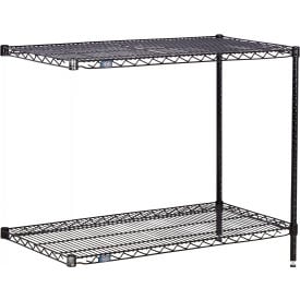 Nexel® 2 Shelf Black Epoxy Wire Shelving Unit Add On 60""W x 14""D x 34""H