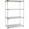 Nexel® 4 Shelf Stainless Steel Solid Shelving Unit Starter 48""W x 24""D x 86""H