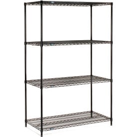 Nexel® 4 Shelf Black Epoxy Wire Shelving Unit Starter 36""W x 24""D x 74""H