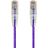 Monoprice SlimRun Cat6 28AWG UTP Ethernet Network Cable, 0.5ft Purple