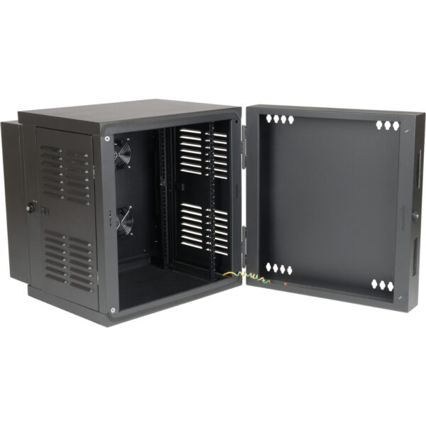 Tripp Lite by Eaton SmartRack 12U Switch-Depth Wall-Mount Small Rack Enclosure for Harsh Environments Hinged Back 230V