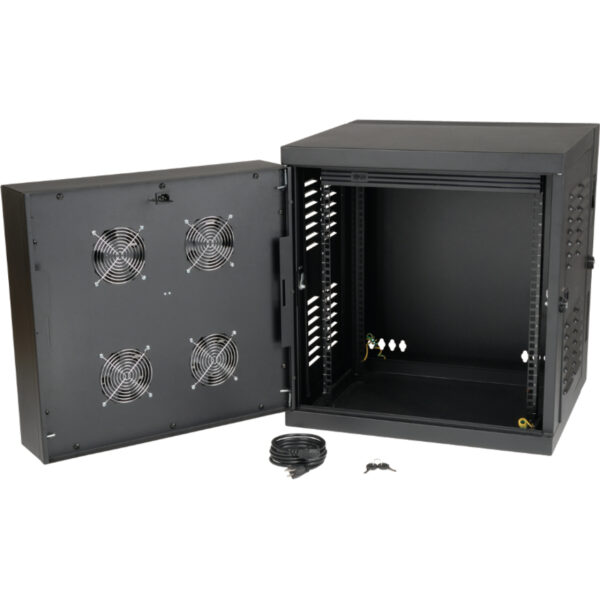 Tripp Lite by Eaton SmartRack 12U Switch-Depth Wall-Mount Small Rack Enclosure for Harsh Environments Hinged Back 230V