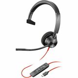 Poly Blackwire 3310 Monaural USB-C Headset +USBC/A Adapter