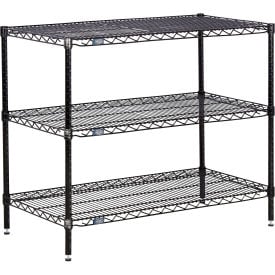 Nexel® 3 Shelf Black Epoxy Wire Shelving Unit Starter 36""W x 18""D x 34""H