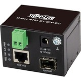 Tripp Lite by Eaton Unmanaged Industrial Gigabit Fiber to Ethernet Media Converter 10/100/1000 Mbps RJ45/SFP -40�&deg; to 75�&deg;C DC Power