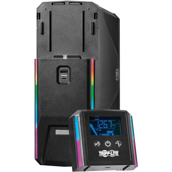 Tripp Lite by Eaton UPS 1500VA 900W 120V Pure Sine Wave Gaming UPS Battery Backup - LCD, AVR, RGB LEDs, USB Charging, Power Saving