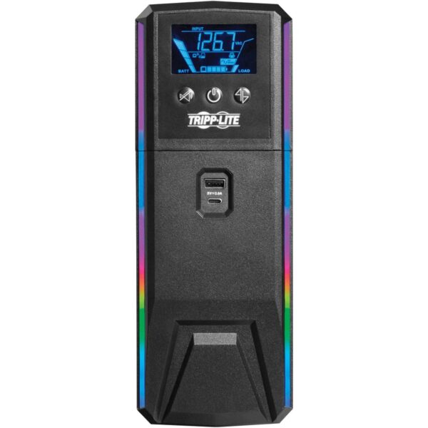 Tripp Lite by Eaton UPS 1500VA 900W 120V Pure Sine Wave Gaming UPS Battery Backup - LCD, AVR, RGB LEDs, USB Charging, Power Saving