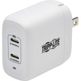 Tripp Lite by Eaton Dual-Port Compact USB-C Wall Charger - GaN Technology 40W PD Charging (20W+20W or 30W) White