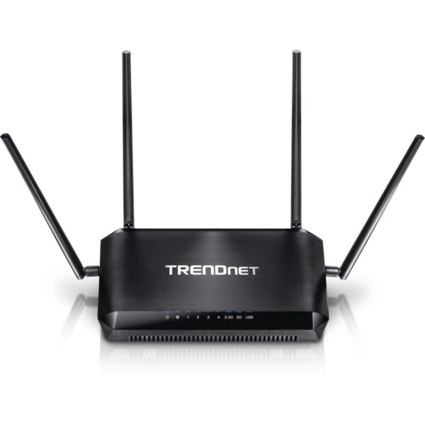 TRENDnet AC2600 MU-MIMO Wireless Gigabit Router, Increase WiFi Performance, WiFi Guest Network, Gaming-Internet-Home Router, Beamforming, 4K streaming, Quad Stream, Dual Band Router, Black, TEW-827DRU