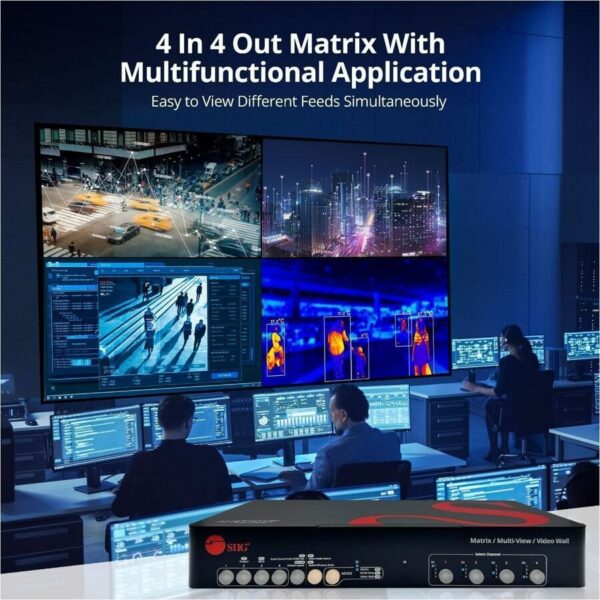 SIIG AVPRO 4x4 HDMI 4K60Hz Matrix with Quad-Viewer & VideoWall