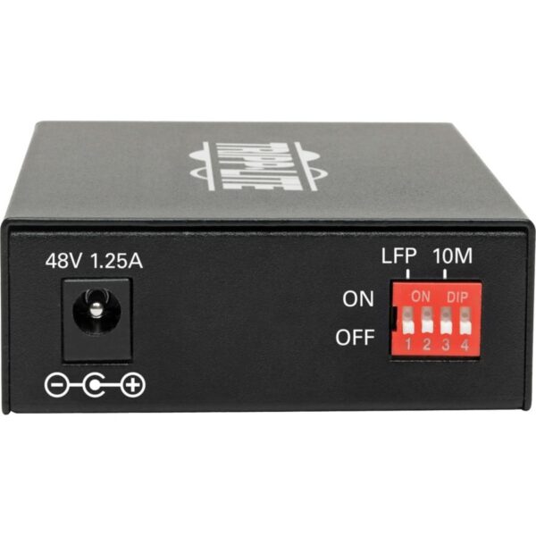 Tripp Lite by Eaton Gigabit Multimode Fiber to Ethernet Media Converter, PoE+ - International Power Cables, 10/100/1000 LC, 850 nm, 550 m (1,804 ft.)