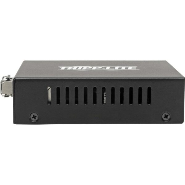 Tripp Lite by Eaton Gigabit Multimode Fiber to Ethernet Media Converter, PoE+ - International Power Cables, 10/100/1000 LC, 850 nm, 550 m (1,804 ft.)